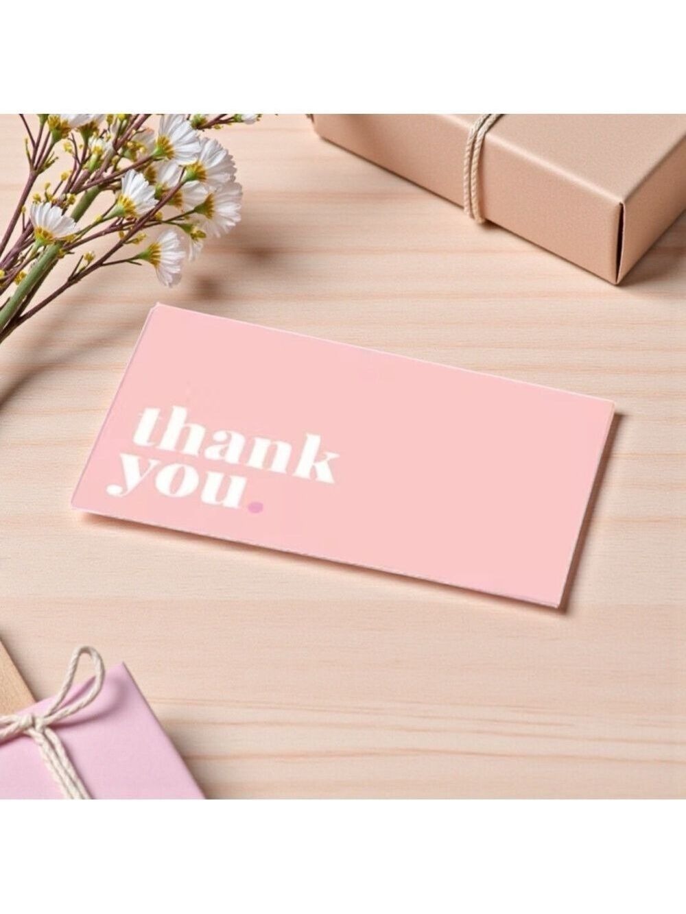 50 Chic Pink Thank You Card - Picture 1 of 3